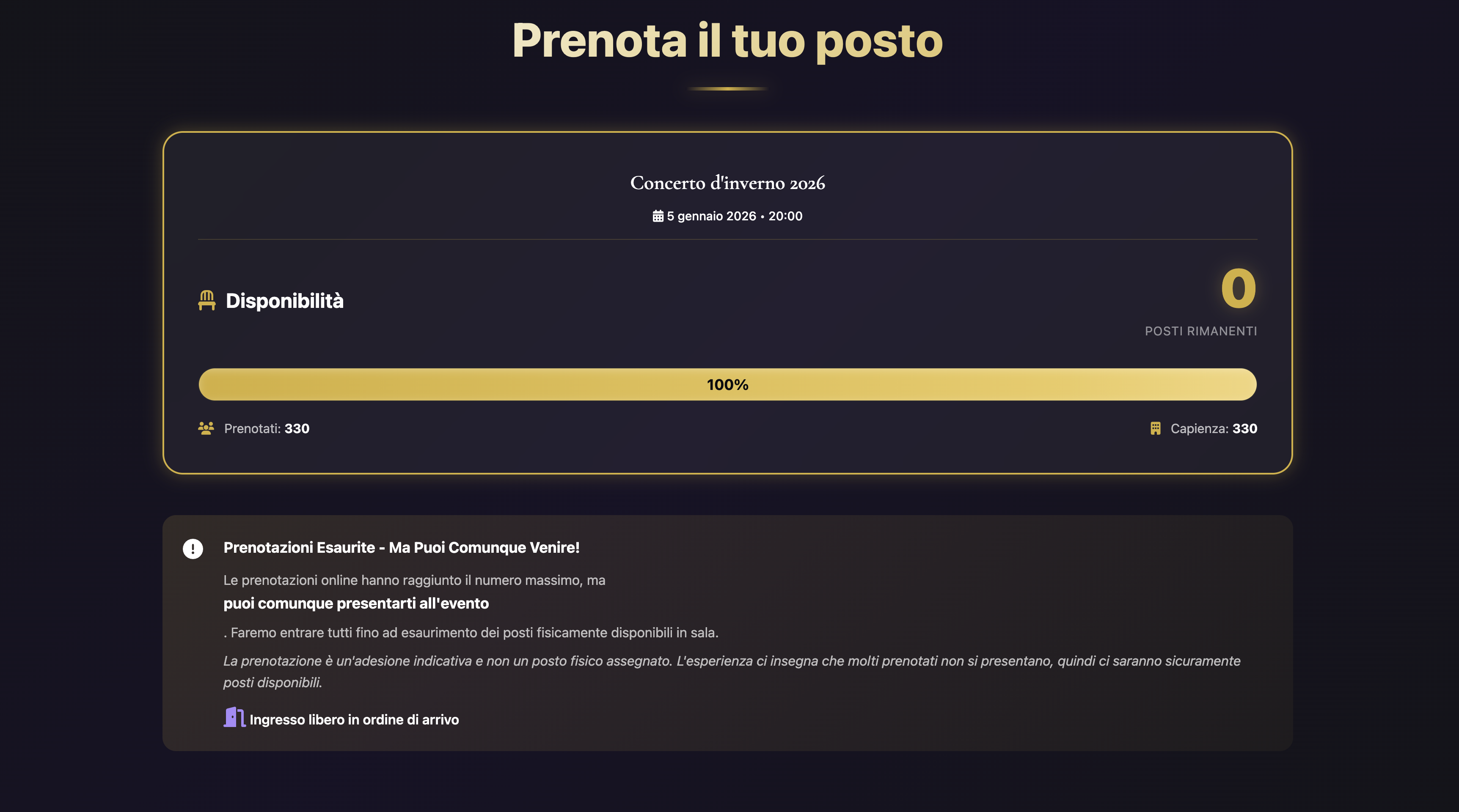 Concerto d’Inverno 2026 – Prenotazioni esaurite