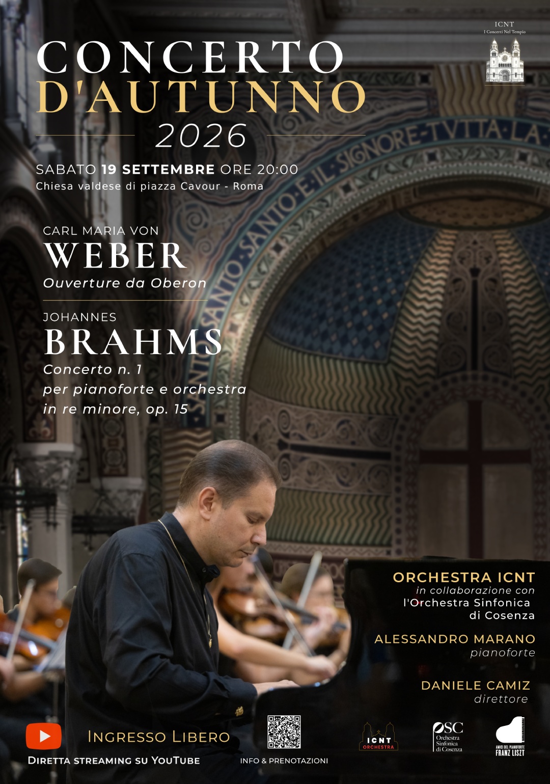 Concerto d’Autunno 2026: Weber e Brahms a Roma