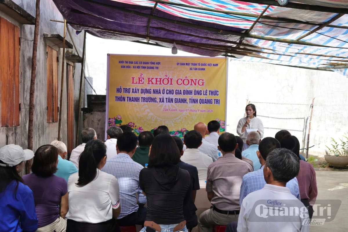 Khởi công xây dựng nhà ở cho hộ gia đình khó khăn tại xã Tân Gianh