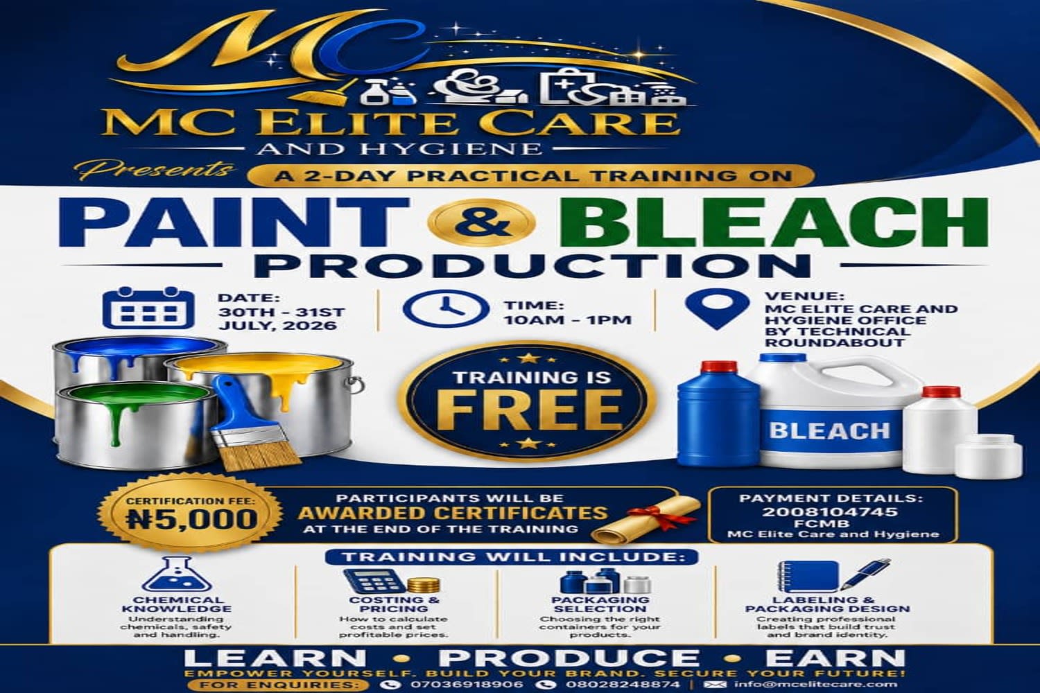 Paint and Bleach Training