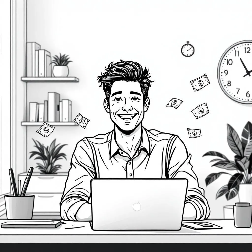 Person working from home with a laptop