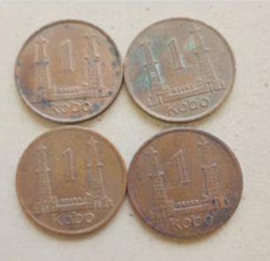 Nigeria Old Coin 1 Kobo Set 1973, 1974, 1988, 1989