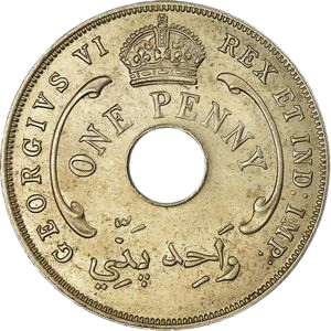 Nigeria Old Coin British West Africa 1944 One Penny