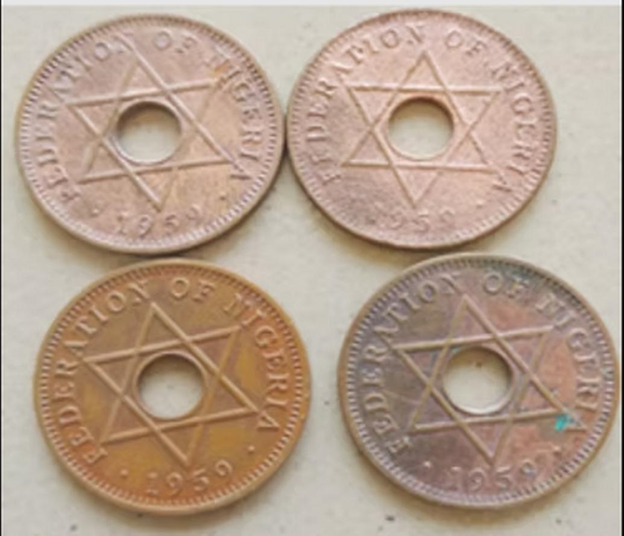 Nigeria Old Coin British West Africa 1959 Queen Elizabeth II, One penny