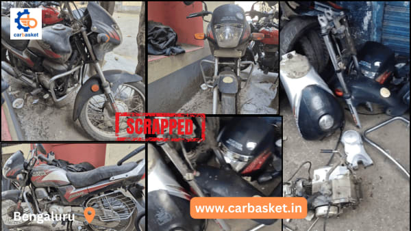 Hero Honda Passion bike pickup for scrap in Bengaluru Karnataka by CarBasket - two wheeler scrapping and bike recycling service near me