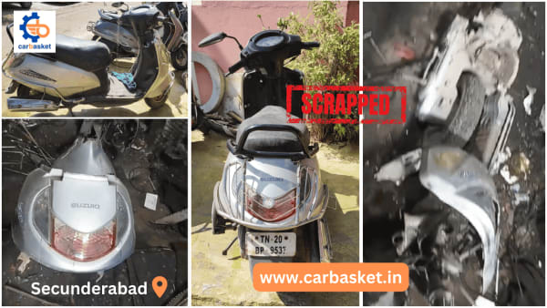 Suzuki Access 125 scooter pickup for scrap in Secunderabad Telangana by CarBasket - scooty recycling and scrap vehicle pickup service