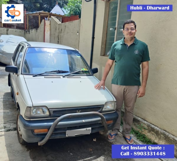 Maruti 800 old car pickup for scrap by CarBasket - doorstep scrap car collection and authorized vehicle recycling service