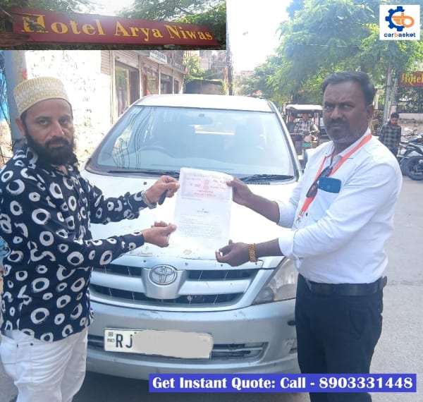 Toyota Innova scrapped in Indore by CarBasket team - commercial MPV scrapping, old car recycling and authorized scrap yard service