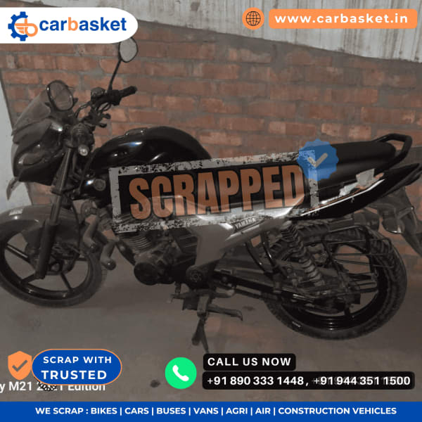 Yamaha FZ bike pickup for scrap by CarBasket - old sports bike scrapping and eco friendly two wheeler recycling service