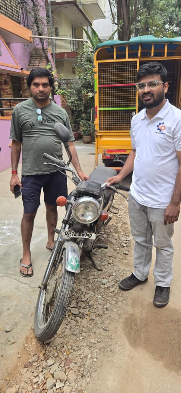 Suzuki Samurai bike pickup for scrap in Bangalore by CarBasket - old bike recycling, doorstep scrap pickup and RC cancellation support
