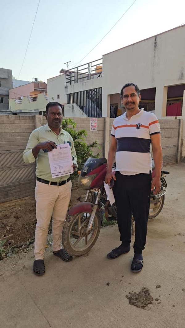 Bajaj Pulsar bike scrap pickup service in KR Puram Bangalore by CarBasket - old bike scrapping, RC cancellation and vehicle recycling service near me