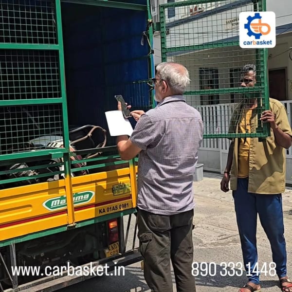Kinetic scooter loaded for scrapping in Jeevan Bheema Nagar Bangalore by CarBasket - doorstep vehicle pickup and recycling service