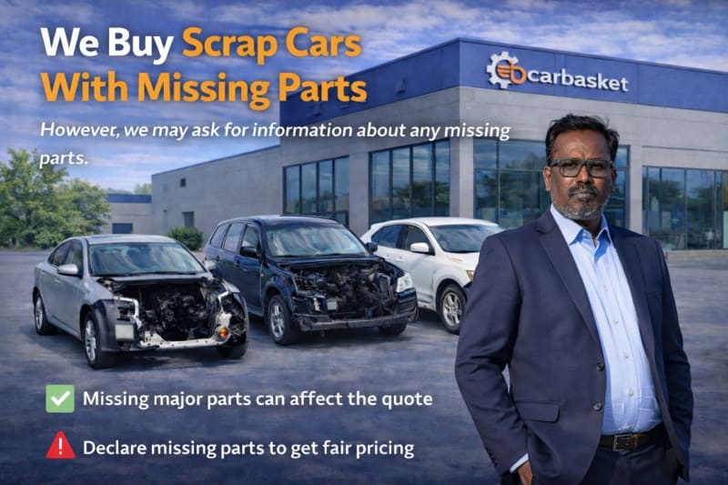 Carbasket Buy Scrap Cars With Missing Parts - Honest Valuation & Legal Scrapping 