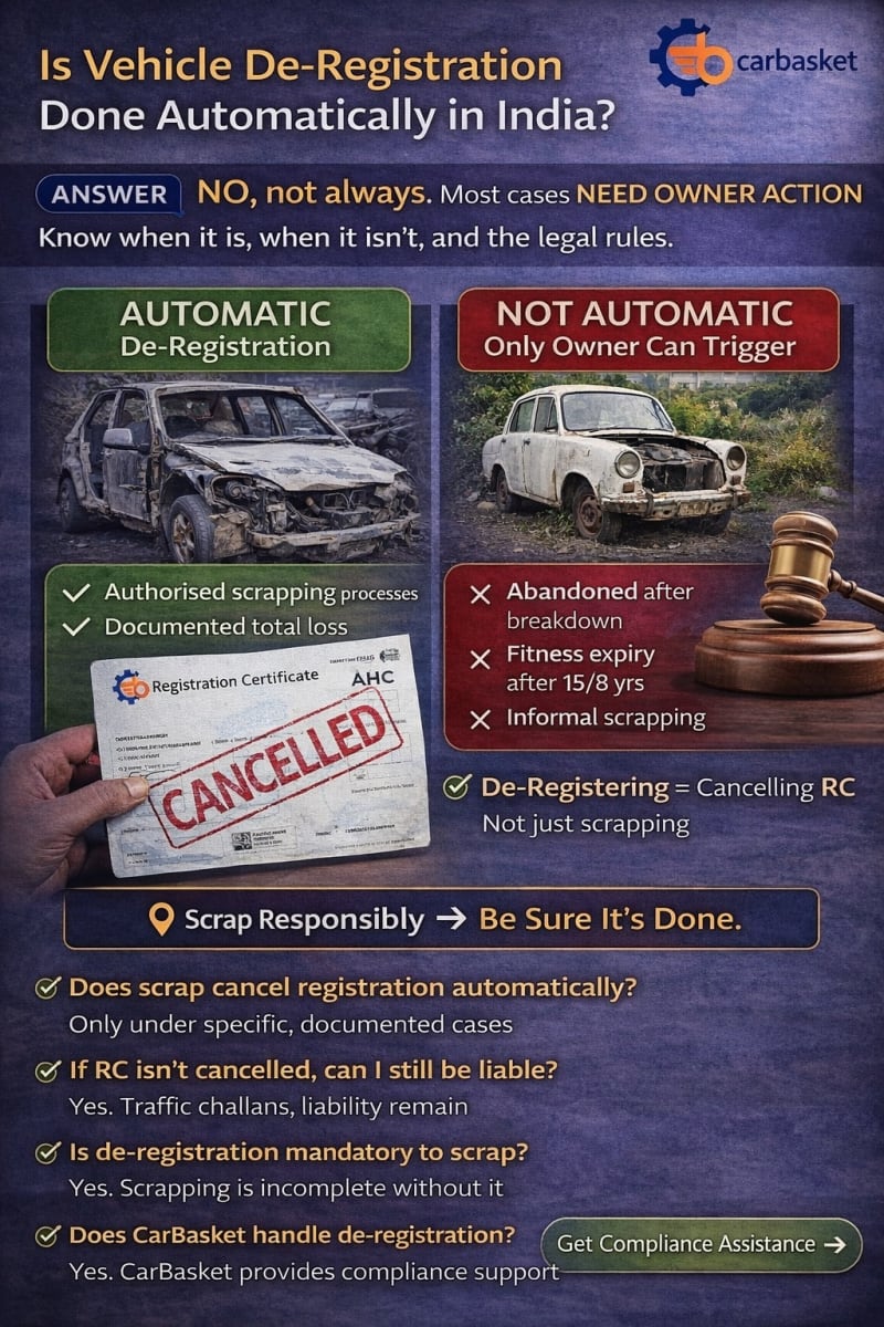 Is Vehicle De-Registration Done Automatically in India?