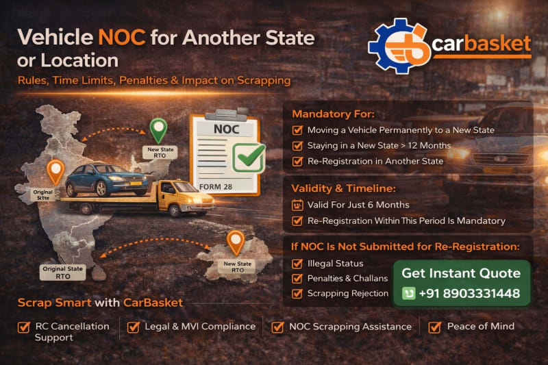 Vehicle NOC for Another State or Location: Rules, Time Limits, Penalties & Impact on Scrapping
