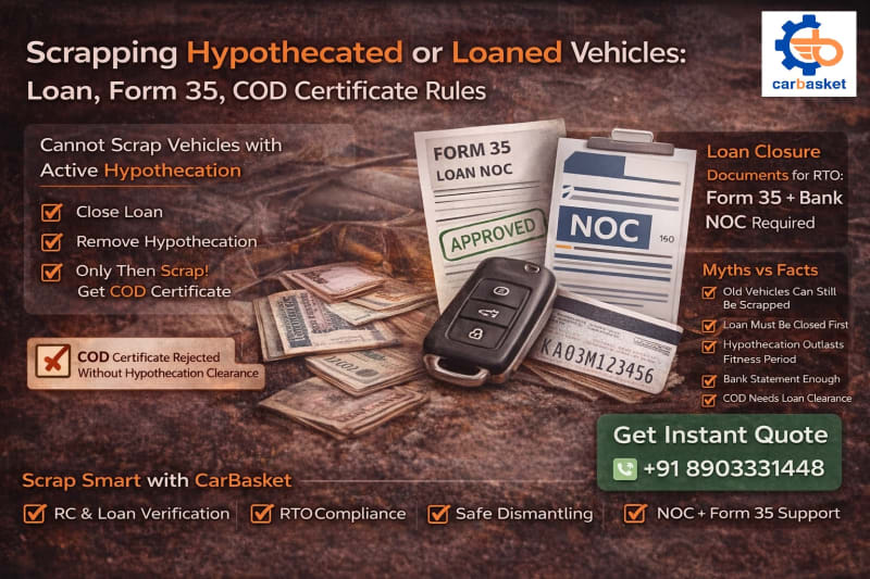 Vehicle Under Hypothecation or Loan: Can You Get COD Certificate & Scrap the Vehicle? Complete Legal Guide