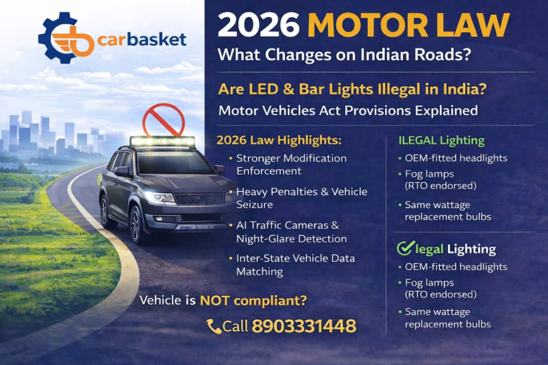 2026 MOTOR LAW: What Changes on Indian Roads? LED & Bar Lights, Motor Vehicles Act (MVA), Penalties, Myths, Facts & Legal Exit Options