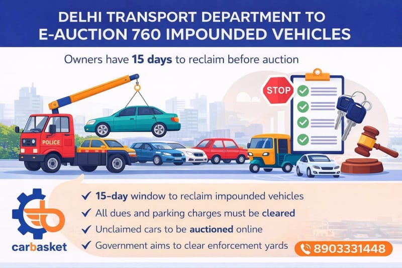Delhi Transport Department Announces E-Auction of 760 Impounded Vehicles