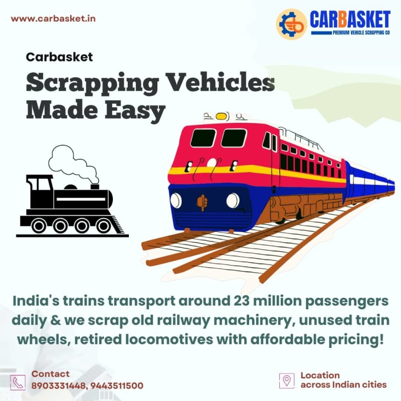  Scrap Old Trains, Locomotives & Metro Parts Legally with Carbasket Across India