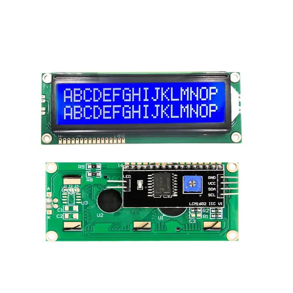 16×2 LCD Display with I2C Adapter – Blue Backlight (Pre-Soldered)