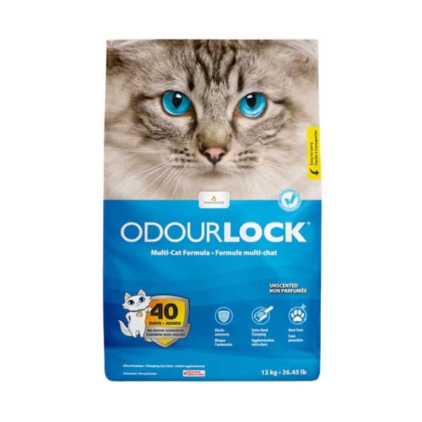 Arena Gato Odourlock 12 kg (Sin Fragancia) - Azul