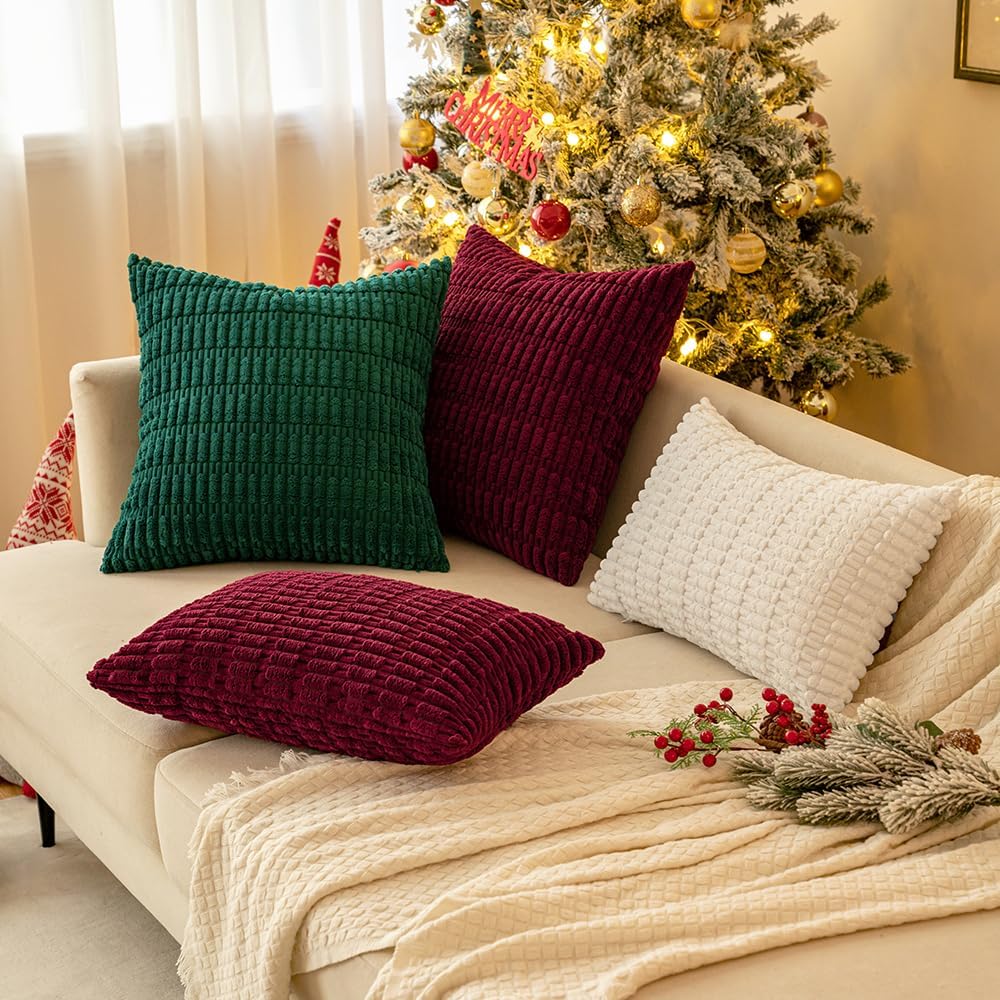 Pure White Corduroy Pillow Covers
