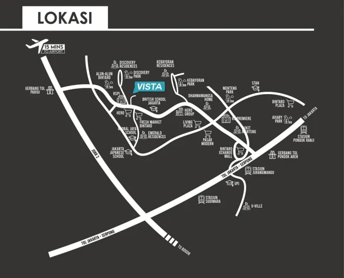 Denah rumah bintaro dan kavling bintaro di Vista At Aluvia