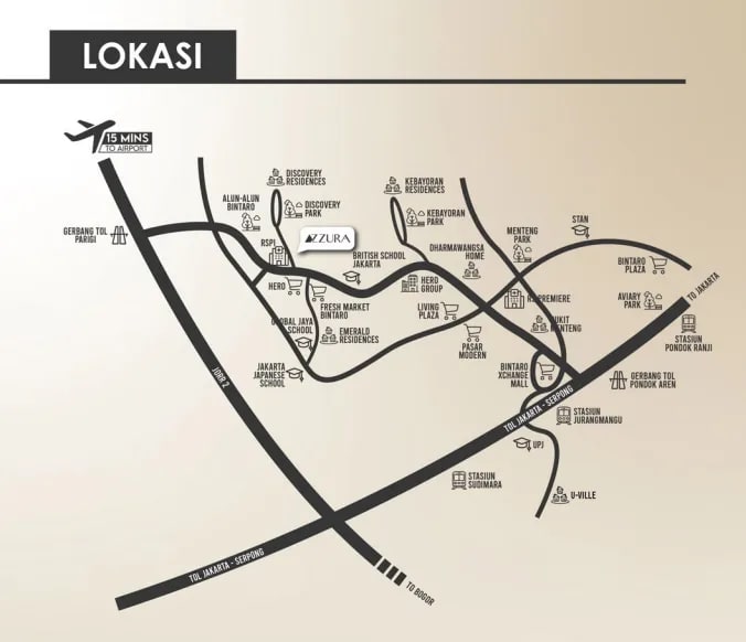 Denah rumah bintaro dan kavling bintaro di Azzura