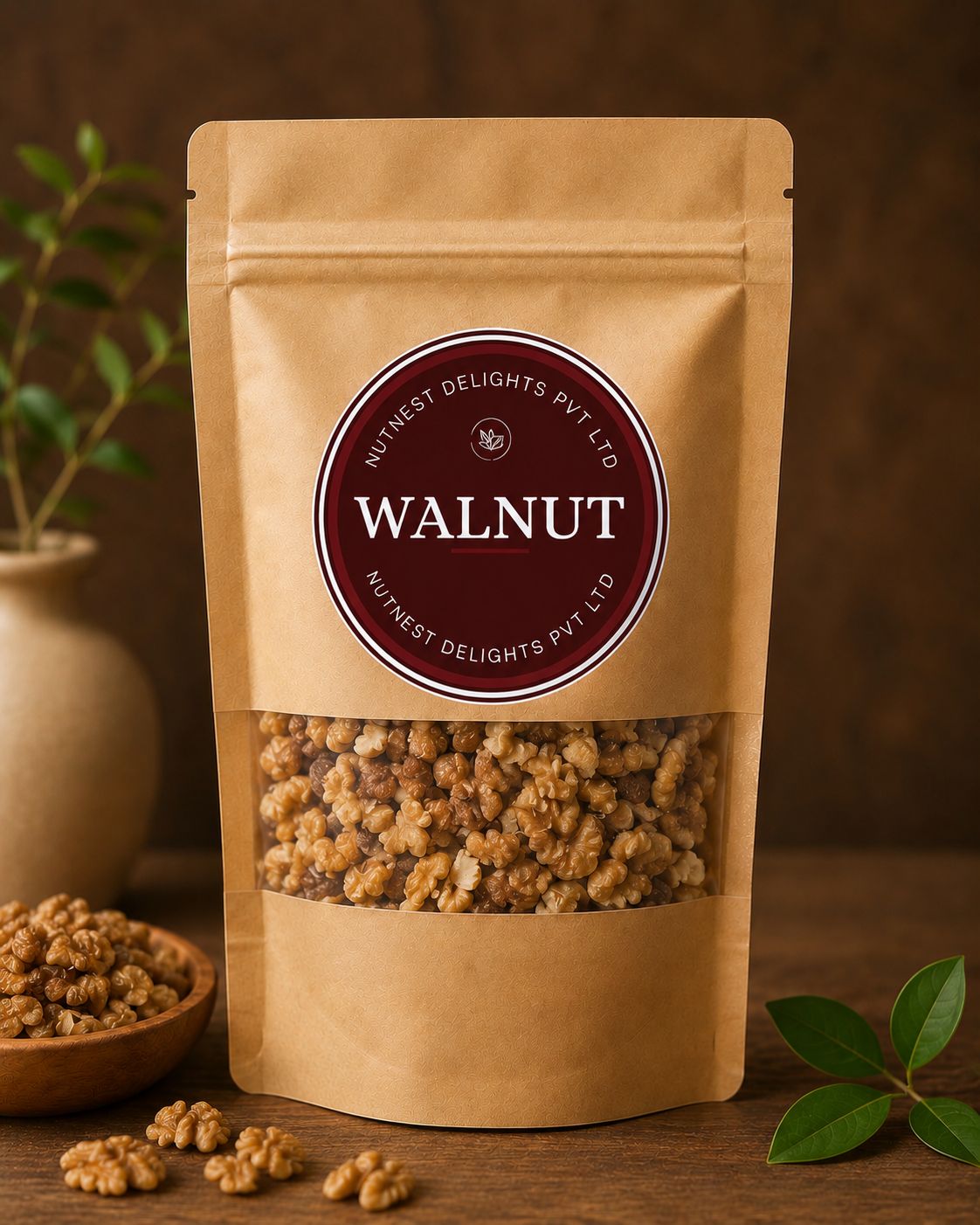 Broken walnut kernel