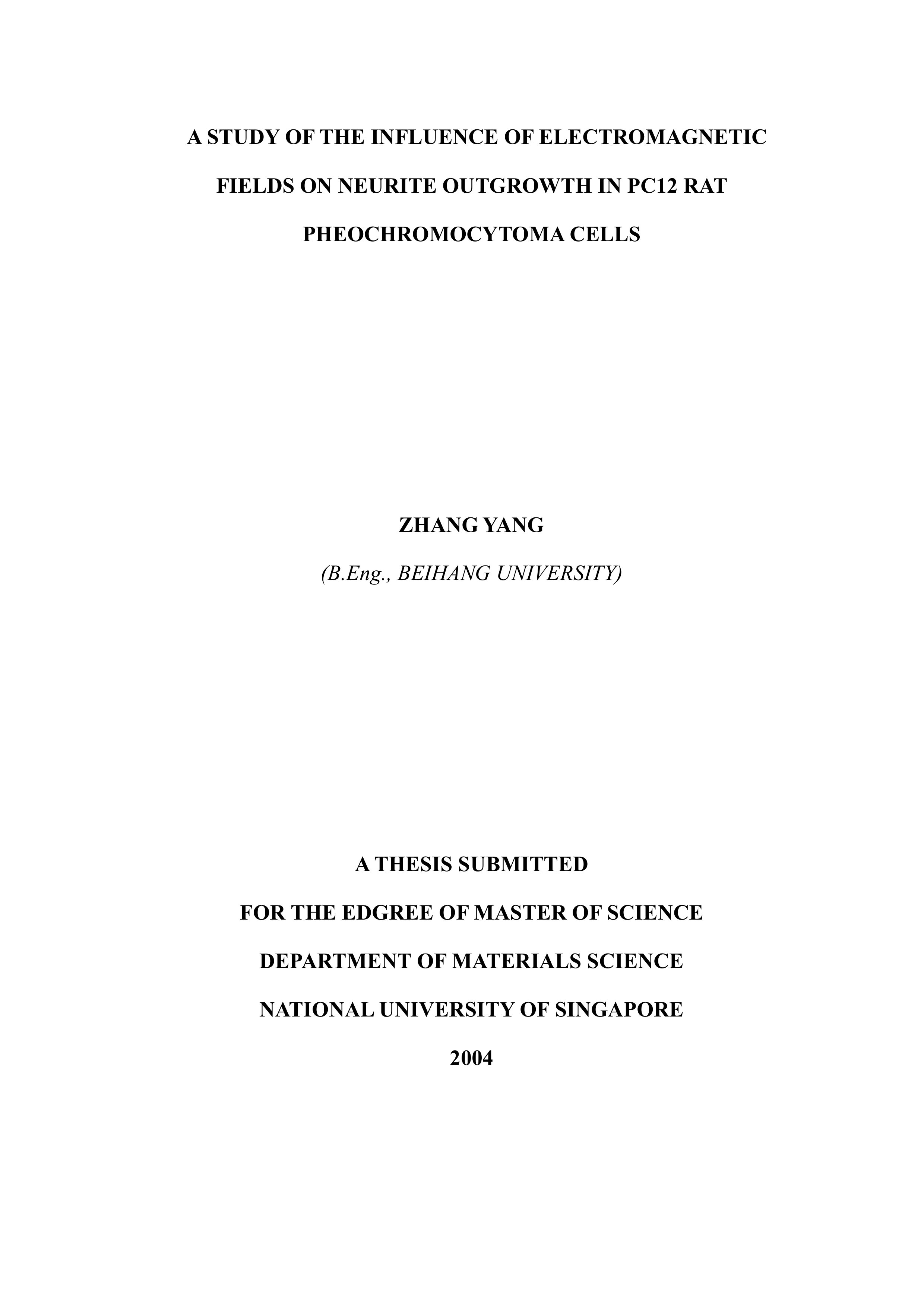 A study of the influence of electromagnetic fields on neurite outgrowth in PC12 rat pheochromocytoma