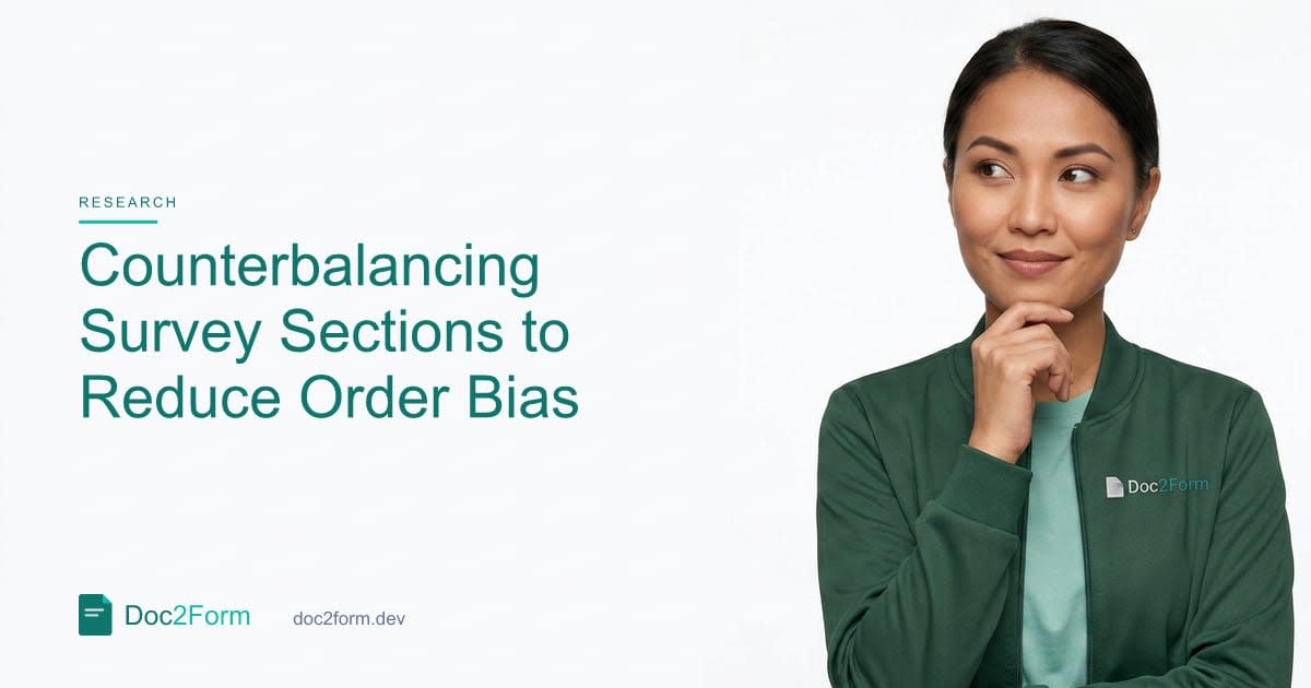 Counterbalancing Survey Sections to Reduce Order Bias