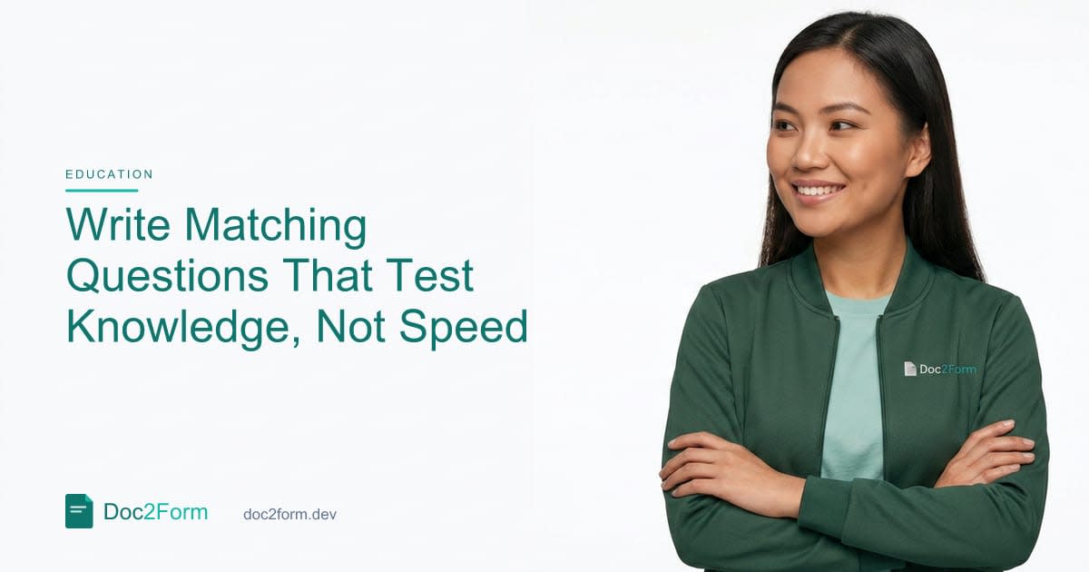 How to Write Matching Questions Without Testing Reading Speed