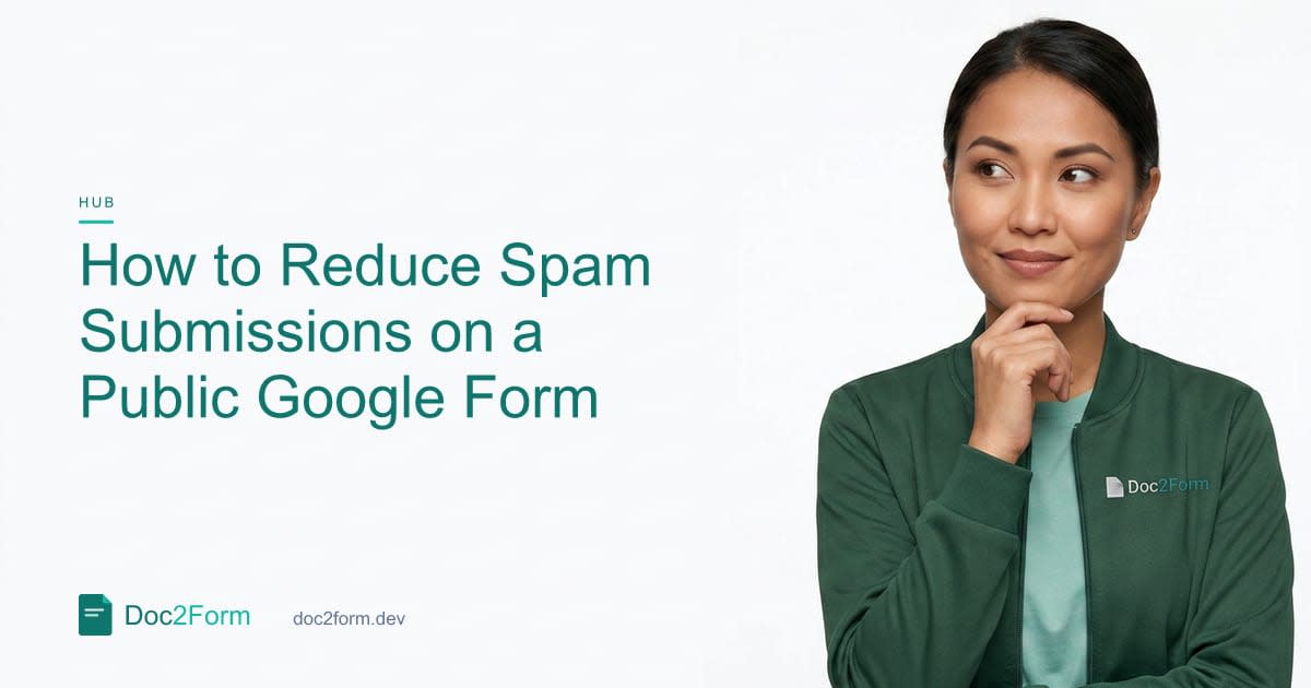 How to Reduce Spam Submissions on a Public Google Form