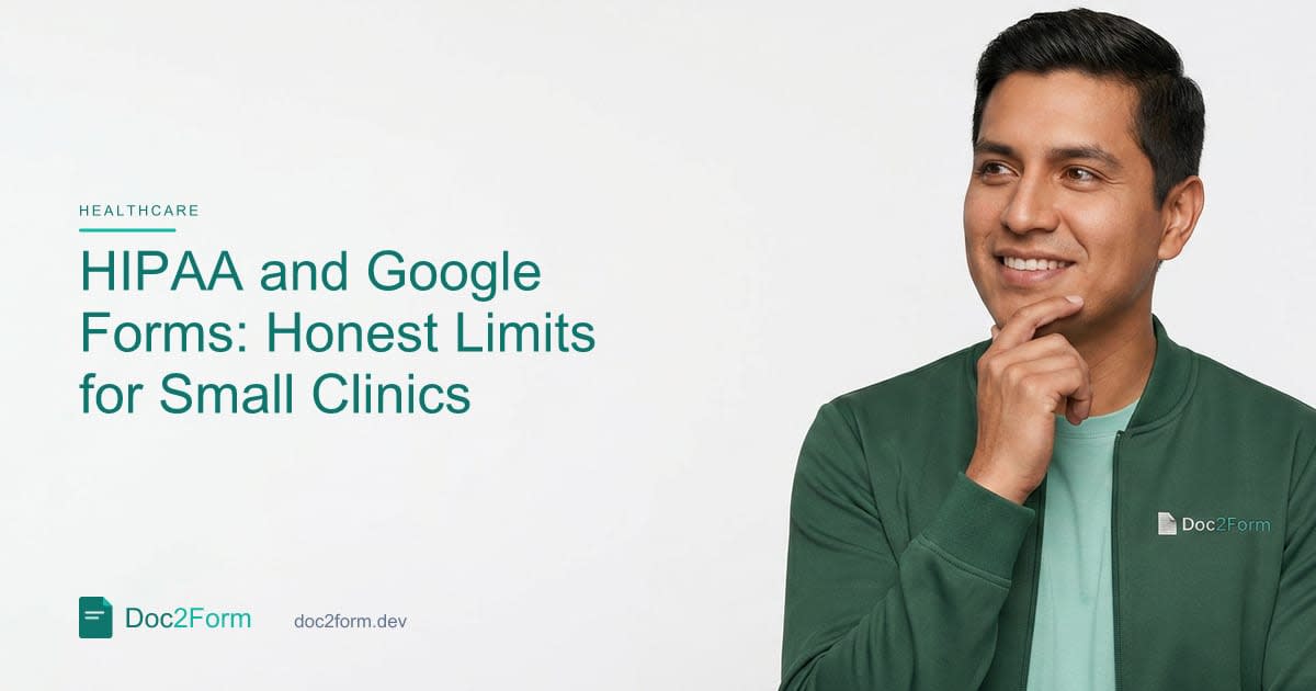 HIPAA and Google Forms: Honest Limits for Small Practices