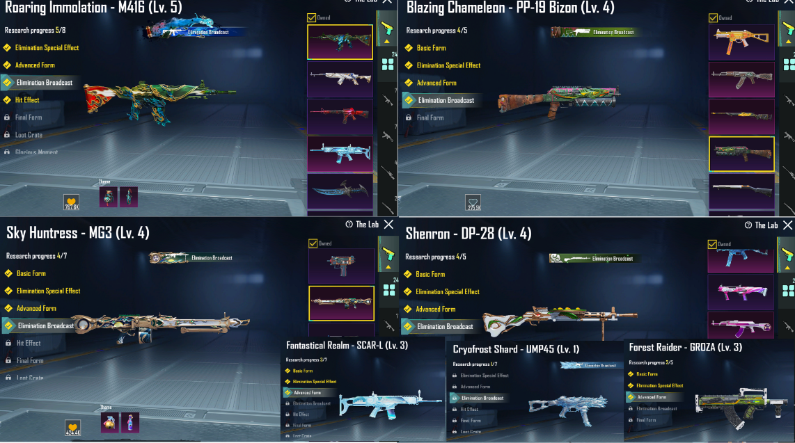 M416 ROARING LVL 5+PP19+DP28+MG3 +SCARL GLACIER KILL MSGS〽️mythic fashion 56🥋GALADRIA+PHARORAH lvl 1 18 X EXTRA MYTHIC SC8S23 CONQUEROR C8S22 ULtMTE Ryal Ledge