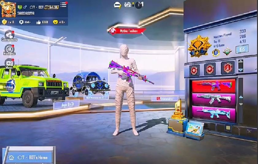 4x Sports Cars | Triple M416 Combo | M416 Fool + Shinobi Max | M416 Tidal On-Hit Effect | 45/300 Mythic Fashion | 22x Gunlab | 8x Extra Mythics Loaded Inventory