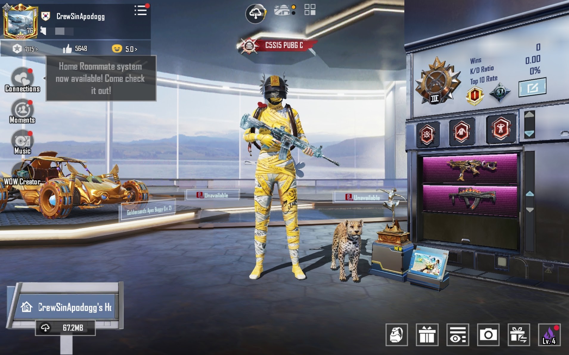 #2150N | Lv 76 – 190 Set M416 Glacier lv5 M762 8-Bit Unicorn lv4 + 35 Lab | Underworld Guide Set (Yellow Mummy) Have 3 X-Suit PUBG Conqueror C5S15