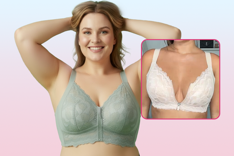 Embralis- Ultra Soft Front Zip Wireless Lifting Bra