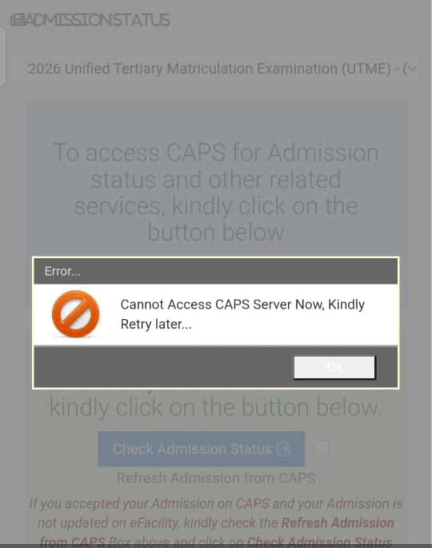 JAMB CAPS Server Down — Here's What You Need to Know
