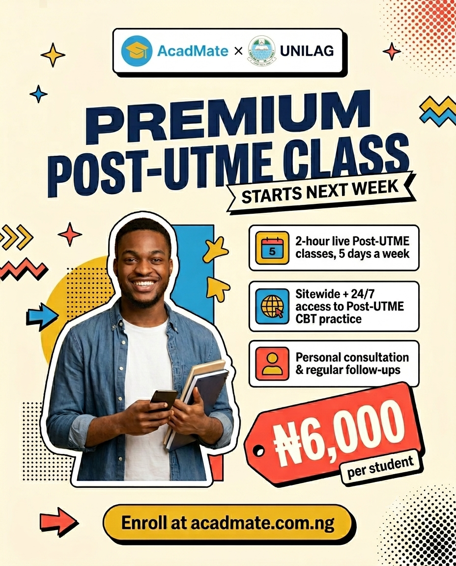 ACADMATE Post-UTME Tutorial Kicks Off Tomorrow — Don't Miss Out!