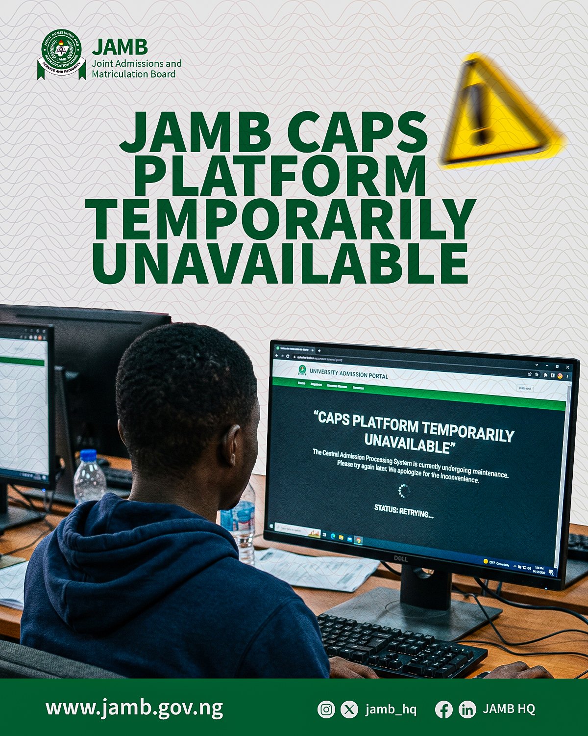 JAMB CAPS is temporarily unavailable.