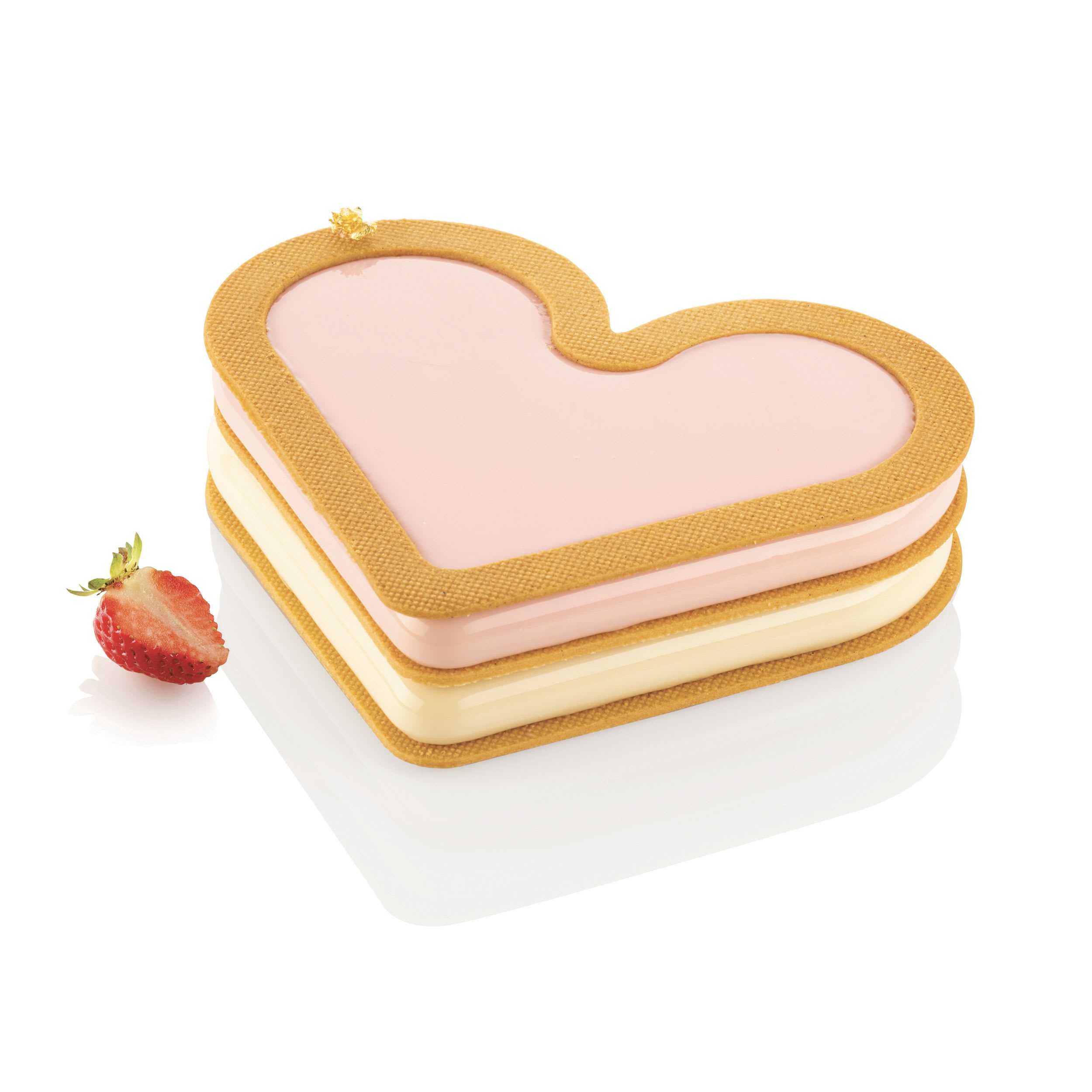Silikomart AMORE Individual Heart-Shaped Silicone Baking Mold with Border  and Plastic Cutter - 5 1/2 x 5 5/16 x 1 7/8 Cavity