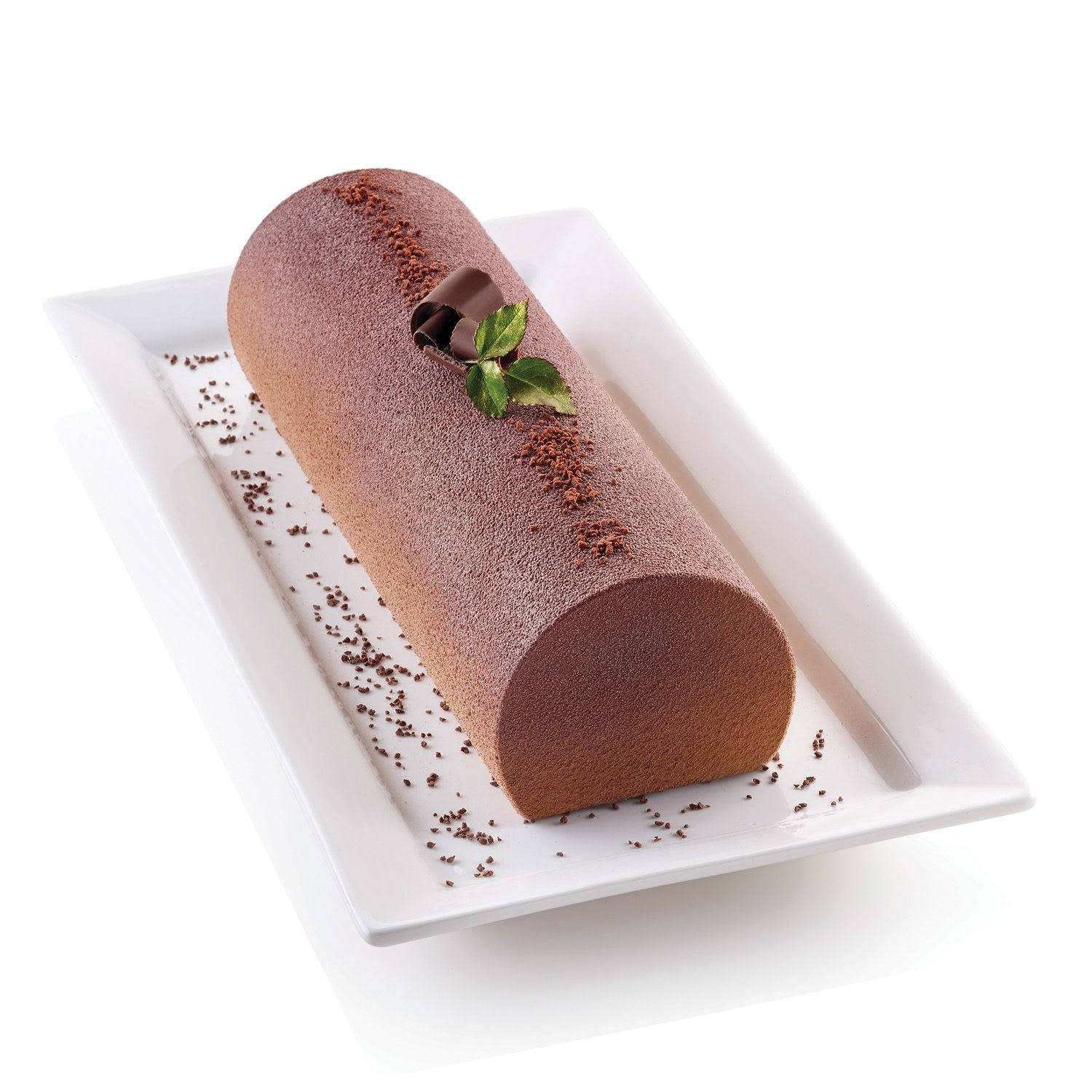 Kit bûche de Noël Magic Bûche : support en plastique et 2 tapis (simple et  décoré) en silicone 25 cm - Silikomart