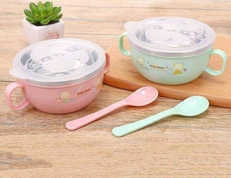 Baby Stainless Steel Hot Water Injection Bowl & Spoon - Image 3