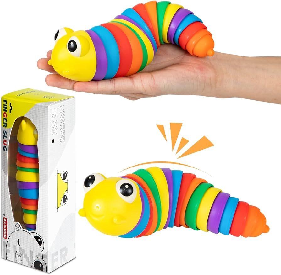Rainbow Caterpillar Shape Fidget Slug - Image 2
