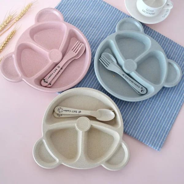 Baby Feeding Plate with Spoon & Fork - Image 3