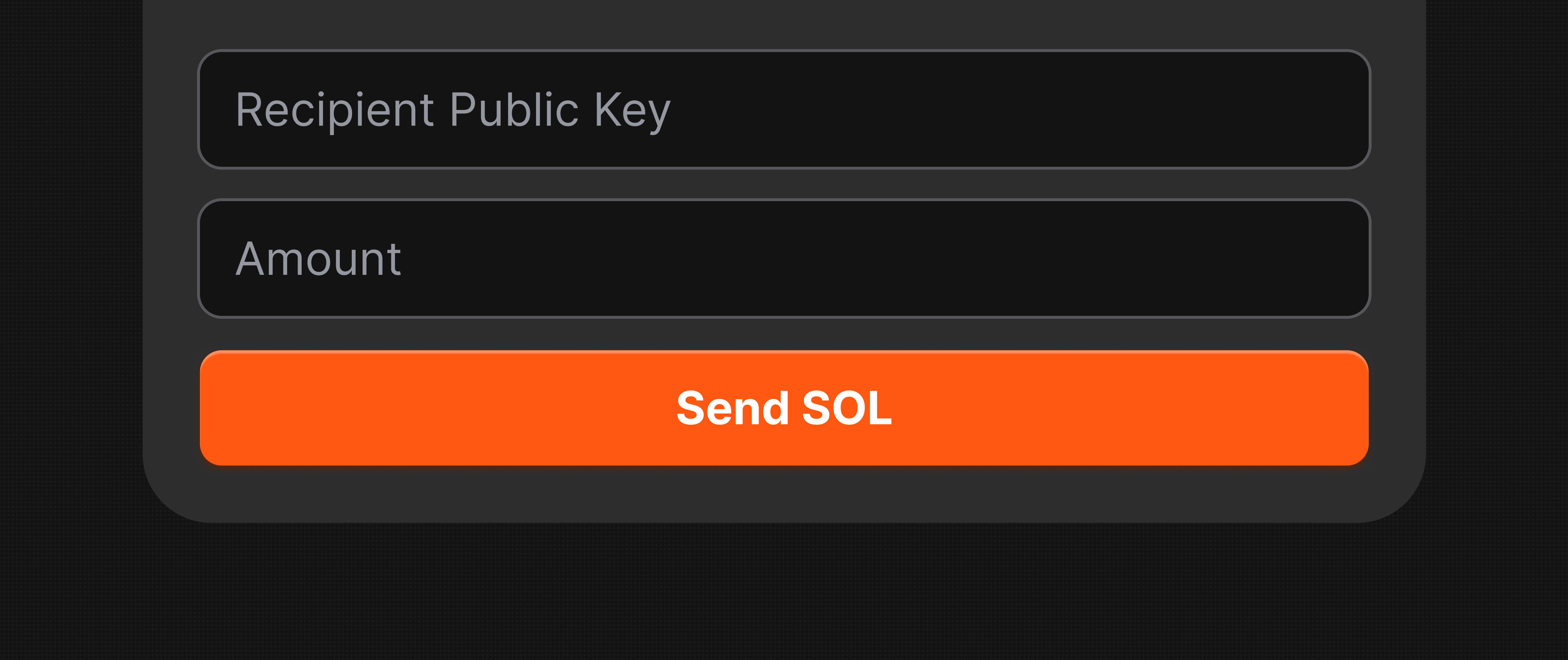 Transfer SOL blink input fields