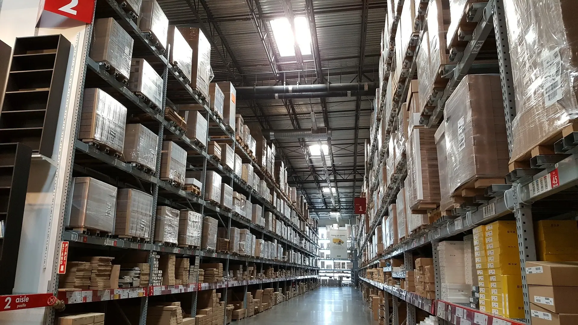 Modern warehouse with used equipment