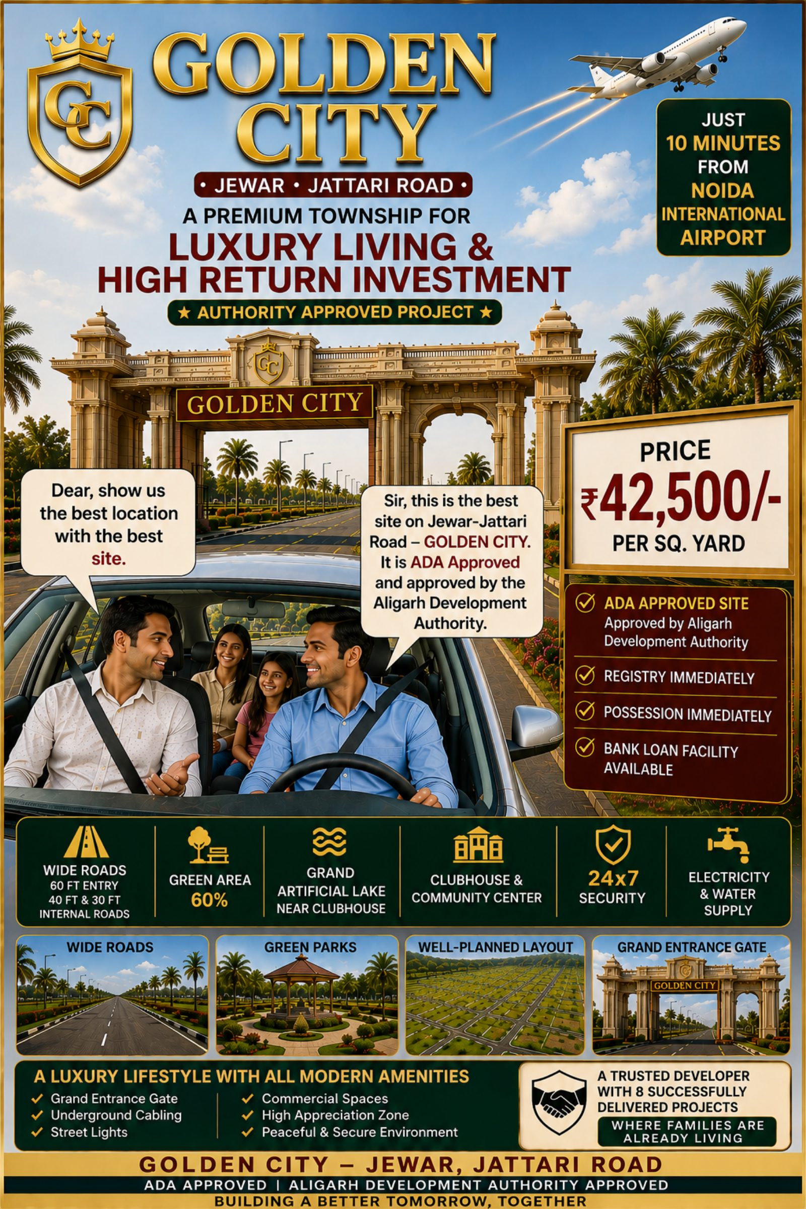 GOLDEN CITY for sale in Aligarh Palwal, Jewar — Three60 Ventures