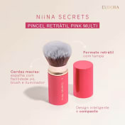 Pincel retrátil pink multifuncional - Niina Secrets